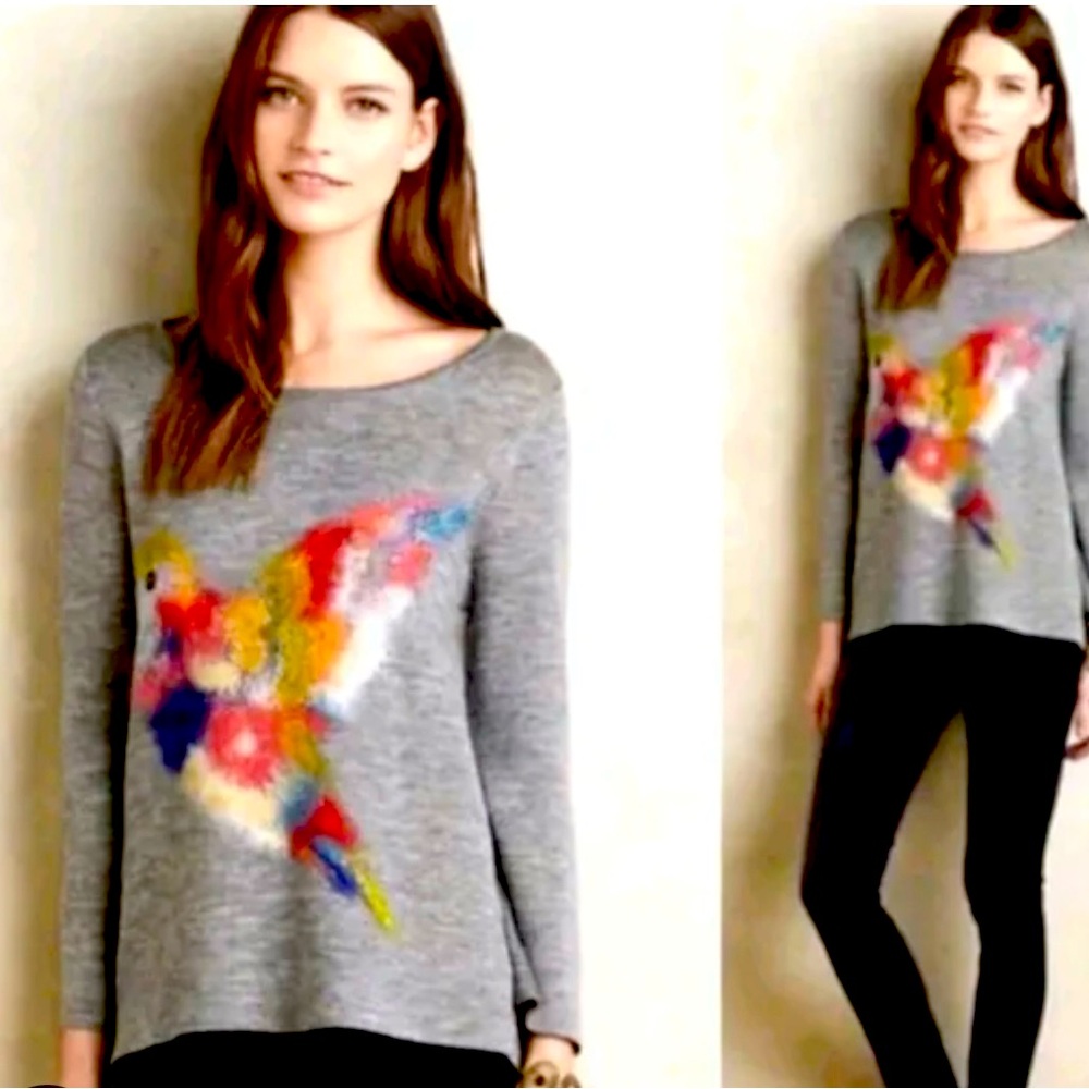 Anthropologie Starla M Hoffmann bird sweater size medium